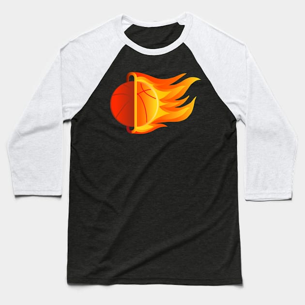 basketball that burns and passes through the hoop Baseball T-Shirt by duxpavlic